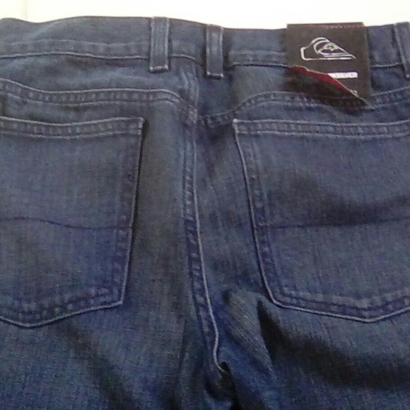 QUIKSILVER BOYS Blue JEANS 29/18 STRAIGHT FIT 14.25 Leg Opening Zip Button - Picture 3 of 8